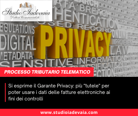 PROCESSO TRIBUTARIO TELEMATICO: COSA DICE IL GARANTE PRIVACY